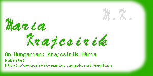 maria krajcsirik business card