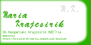 maria krajcsirik business card